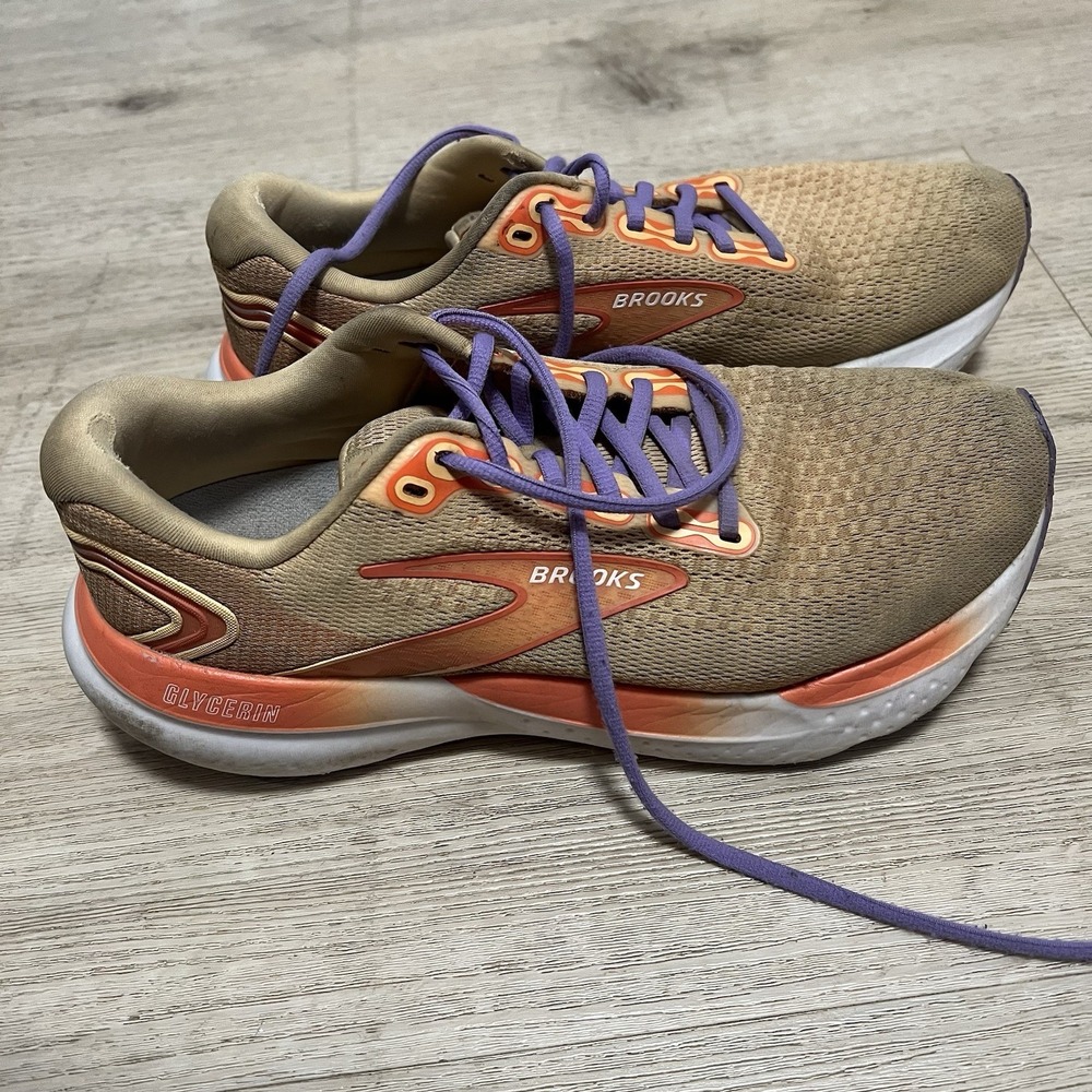 Brooks Glycerin 21 Womens‎ Sz 10 Shoes Orange Sneaker Running Gym 1204081B894